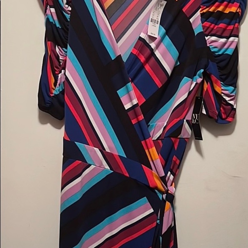 Multi-color Wrap Dress
